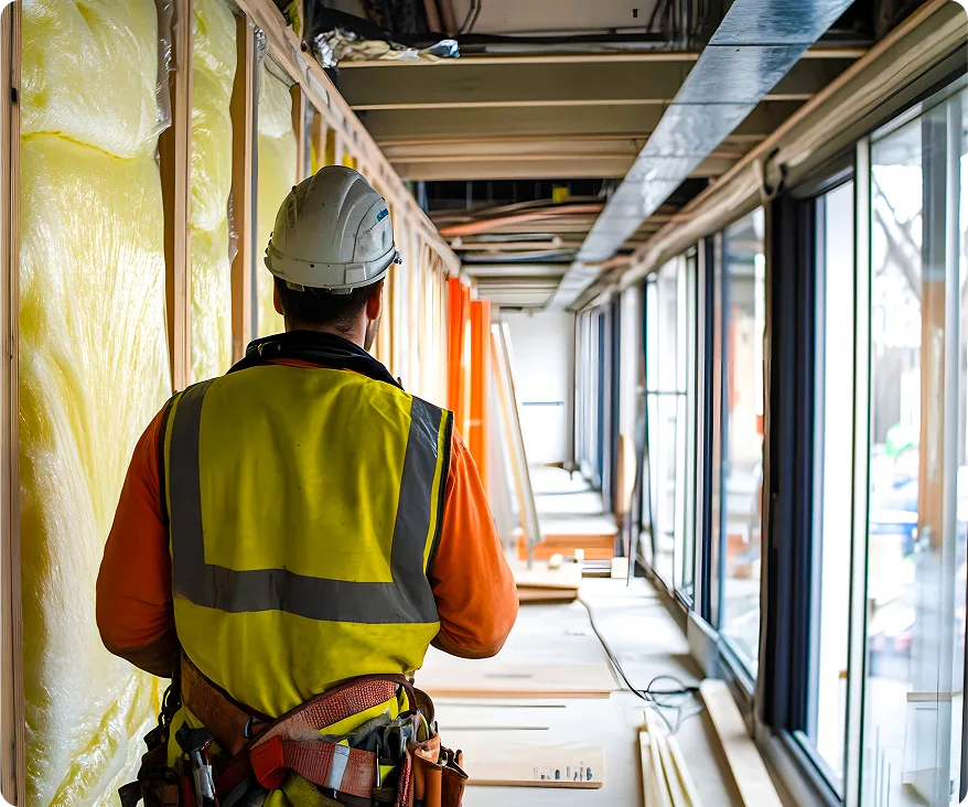 guy checking out a complete overhaul of an existing space